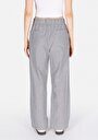 thumb-Afficher les détails de Pantalon Anthracite Wide Leg High Rise En Ratière Straight Fit Femme