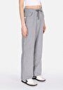 thumb-Afficher les détails de Pantalon Anthracite Wide Leg High Rise En Ratière Straight Fit Femme