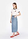 thumb-Afficher les détails de Jupe  Slim Fit Droit Jean Maxi Femme