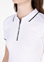 thumb-Afficher les détails de Chemise Polo À Manches Courtes Blanc Droit Slim Fit Femme