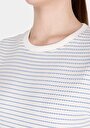 thumb-Afficher les détails de T-shirt À Manches Courtes Blanc Regular Fit Rayé Femme