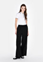 thumb-Afficher les détails de Pantalon Noir Wide Leg High Rise En Uni Regular Fit Femme