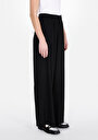 thumb-Afficher les détails de Pantalon Noir Wide Leg High Rise En Uni Regular Fit Femme