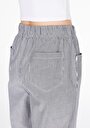thumb-Afficher les détails de Pantalon Anthracite Wide Leg High Rise En Ratière Straight Fit Femme