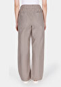 thumb-Afficher les détails de Pantalon Marron Wide Leg High Rise En Ratière Straight Fit Femme