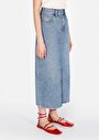 thumb-Afficher les détails de Jupe  Slim Fit Droit Jean Maxi Femme