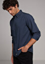thumb-Afficher les détails de Chemise À Manches Longues Marine Regular Fit Droit Oxford Homme