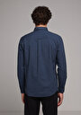 thumb-Afficher les détails de Chemise À Manches Longues Marine Regular Fit Droit Oxford Homme