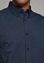 thumb-Afficher les détails de Chemise À Manches Longues Marine Regular Fit Droit Oxford Homme