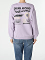 thumb-Afficher les détails de Pull-over Violet Oversize Fit  Femme