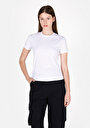 thumb-Afficher les détails de T-shirt À Manches Courtes Blanc Slim Fit Imprimé Femme