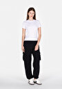 thumb-Afficher les détails de T-shirt À Manches Courtes Blanc Slim Fit Imprimé Femme