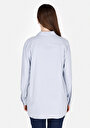 thumb-Afficher les détails de Chemise À Manches Longues Bleu Regular Fit Droit Sergé Femme