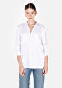 thumb-Afficher les détails de Chemise À Manches Longues Blanc Regular Fit Droit Sergé Femme