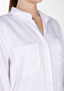 thumb-Afficher les détails de Chemise À Manches Longues Blanc Regular Fit Droit Sergé Femme
