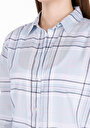 thumb-Afficher les détails de Chemise À Manches Longues Bleu Regular Fit Plaid Popeline Femme
