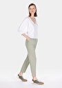 thumb-Afficher les détails de Pantalon Vert Straight Leg High Rise En Sergé Regular Fit Femme