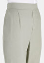 thumb-Afficher les détails de Pantalon Vert Straight Leg High Rise En Sergé Regular Fit Femme