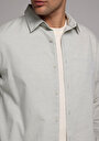 thumb-Afficher les détails de Chemise À Manches Longues Vert Regular Fit Droit Oxford Homme