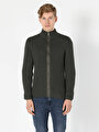 thumb-Afficher les détails de Cardigan Tricot Kaki Slim Fit Homme