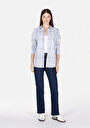 thumb-Afficher les détails de Chemise À Manches Longues Bleu Regular Fit Plaid Popeline Femme