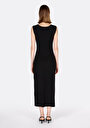 thumb-Afficher les détails de Robe Noir Slim Fit Sans Manches Maxi Côtelé Femme
