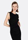 thumb-Afficher les détails de Robe Noir Slim Fit Sans Manches Maxi Côtelé Femme