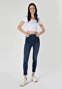 thumb-Afficher les détails de 760 Diana Pantalon Bleu   En  Skinny Fit Femme
