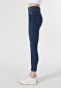 thumb-Afficher les détails de 760 Diana Pantalon Bleu   En  Skinny Fit Femme