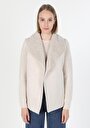 thumb-Afficher les détails de Cardigan Tricot Beige Regular Fit Femme