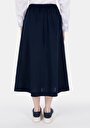 thumb-Afficher les détails de Jupe Marine Midi Skirt Droit Uni Mdi Femme