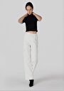 thumb-Afficher les détails de Pantalon Blanc Wide Leg  En  Regular Fit Femme