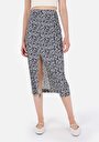 thumb-Afficher les détails de Jupe Marine Midi Skirt Floraison Uni Mdi Femme