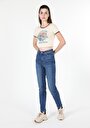 thumb-Afficher les détails de 896  Maria Pantalon Bleu Tapered Leg  En  Mom Fit Femme