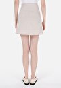 thumb-Afficher les détails de Jupe Beige Mini Skirt Droit Uni Mini Femme