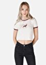 thumb-Afficher les détails de T-shirt À Manches Courtes Blanc Slim Fit  Femme