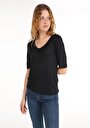 thumb-Afficher les détails de T-shirt À Manches Courtes Noir Slim Fit  Femme