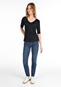 thumb-Afficher les détails de T-shirt À Manches Courtes Noir Slim Fit  Femme
