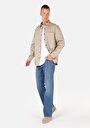 thumb-Afficher les détails de Chemise À Manches Longues Beige Comfort Fit Droit Sergé Homme