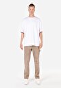 thumb-Afficher les détails de Pantalon Marron Loose Leg Medium Rise En Sergé Loose Fit Homme