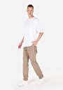 thumb-Afficher les détails de Pantalon Marron Loose Leg Medium Rise En Sergé Loose Fit Homme