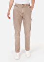 thumb-Afficher les détails de Pantalon Marron Loose Leg Medium Rise En Sergé Loose Fit Homme