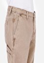 thumb-Afficher les détails de Pantalon Marron Loose Leg Medium Rise En Sergé Loose Fit Homme