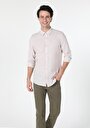 thumb-Afficher les détails de Chemise À Manches Longues Beige Slim Fit   Homme