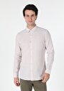 thumb-Afficher les détails de Chemise À Manches Longues Beige Slim Fit   Homme