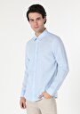 thumb-Afficher les détails de Chemise À Manches Longues Bleu Slim Fit   Homme