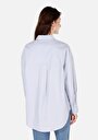 thumb-Afficher les détails de Chemise À Manches Longues Bleu Relaxed Fit Droit Sergé Femme
