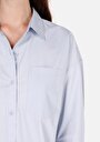 thumb-Afficher les détails de Chemise À Manches Longues Bleu Relaxed Fit Droit Sergé Femme