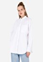 thumb-Afficher les détails de Chemise À Manches Longues Blanc Relaxed Fit Droit Sergé Femme