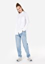 thumb-Afficher les détails de Chemise À Manches Longues Blanc Relaxed Fit Droit Sergé Femme